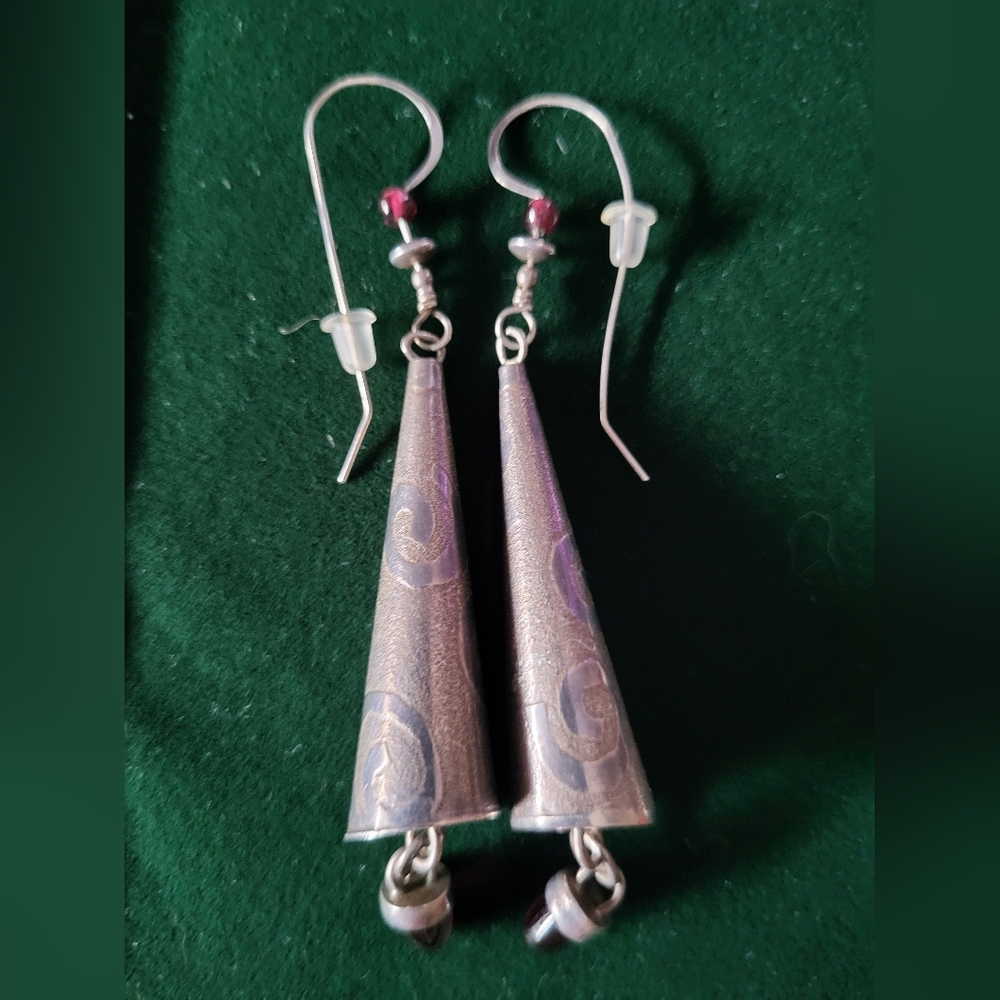 Handmade Silver Conal Shaped Earrings